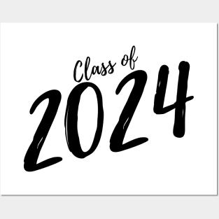 Class Of 2024. Simple Typography 2024 Design for Class Of/ Graduation Design. Black Script Posters and Art